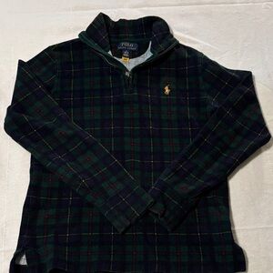 Polo by Ralph Lauren Plaid Kids Sweater - Green and Blue